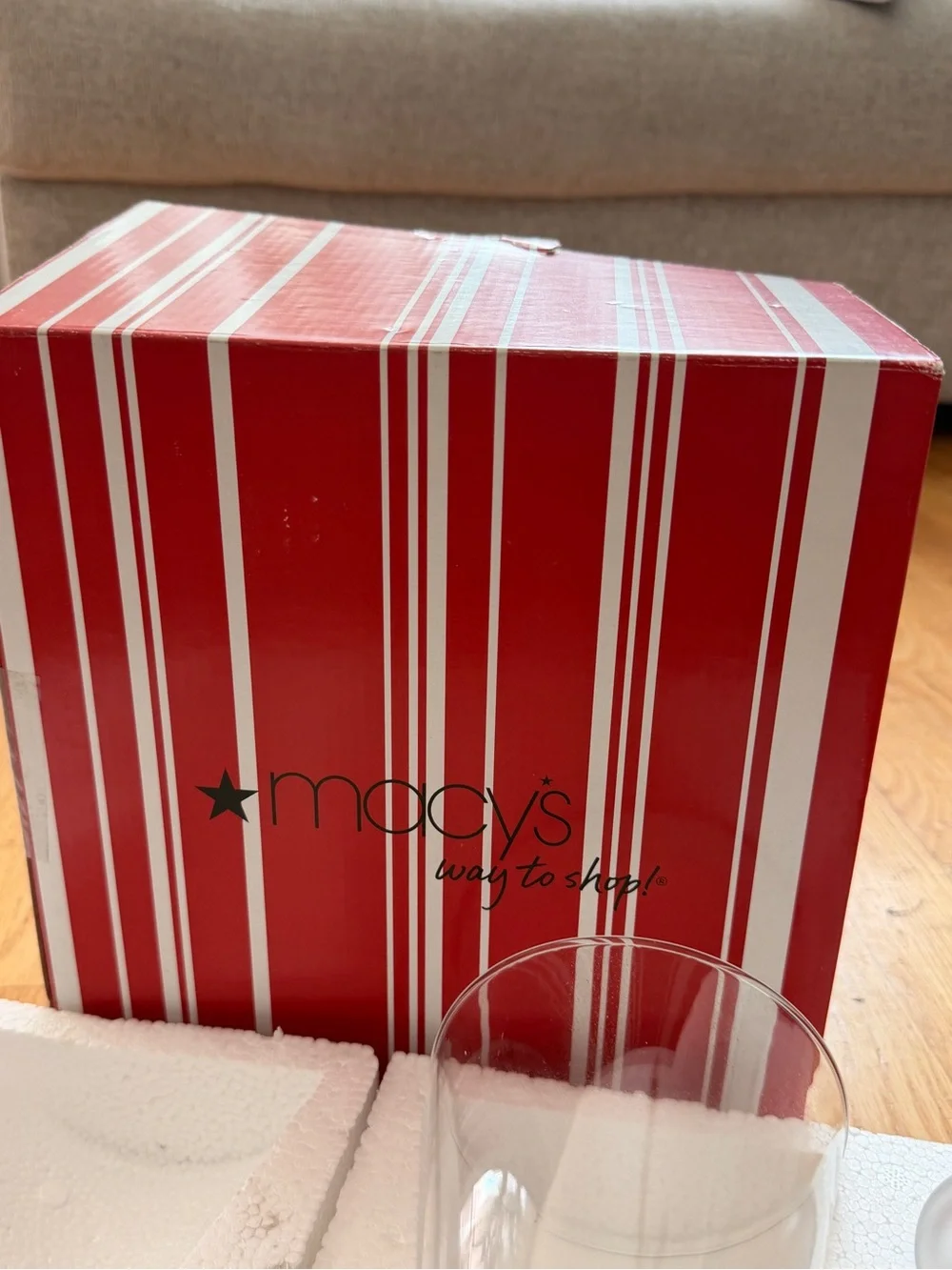 Macy's Clear and Frosted Glass Candle Holder Trio